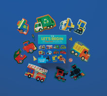 Load image into Gallery viewer, Let's Begin Puzzle 2 pc - Vehicles (Box)