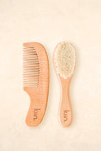 Load image into Gallery viewer, Wooden Baby Brush + Comb Set