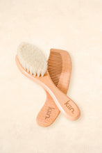 Load image into Gallery viewer, Wooden Baby Brush + Comb Set