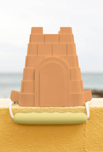Load image into Gallery viewer, Clovelly castle bucket - new silicone castle-shaped bucket: Yellow with orange handle