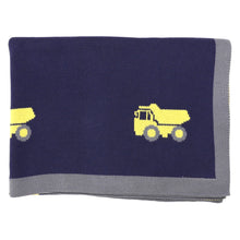 Load image into Gallery viewer, Truck Knit Blanket Navy

