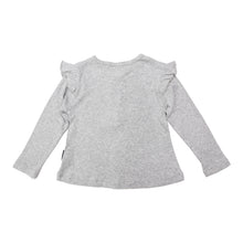Load image into Gallery viewer, Cotton/Modal Button Down Frill Top Grey Marle
