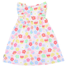 Load image into Gallery viewer, Flower Print Cotton Stretch Frill Dress Pink
