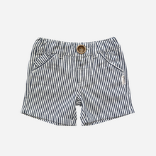 Load image into Gallery viewer, Boys Dress Shorts - Navy Pinstripe