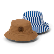 Load image into Gallery viewer, REVERSIBLE BUCKET HAT Deep Sea Stripe