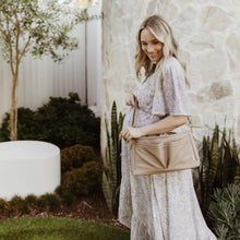 Load image into Gallery viewer, Dimple Faux Leather Stroller Organiser/Pram Caddy - Oat