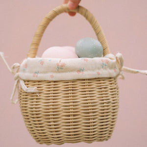 Rattan Berry Bunny Basket - Pansy