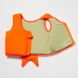 Swim Vest 1-2 Sonny the Sea Creature Neon Orange