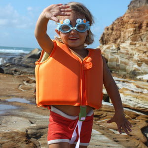 Swim Vest 1-2 Sonny the Sea Creature Neon Orange