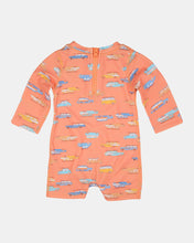 Load image into Gallery viewer, Swim Baby Onesie L/S Classic Surfs Up