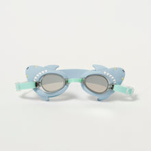 Load image into Gallery viewer, Salty the Shark Mini Swim Goggles Aqua