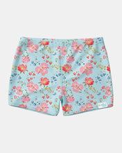 Load image into Gallery viewer, Swim Bike Shorts Twinkle Aqua Garden