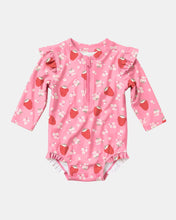 Load image into Gallery viewer, Swim Onesie L/S Twinkle Strawberry