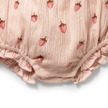 Load image into Gallery viewer, Strawberry Kisses Organic Tie Playsuit