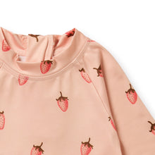 Load image into Gallery viewer, Strawberry Kisses Cutwork Rashie Swimset