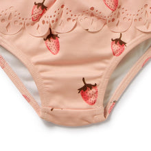 Load image into Gallery viewer, Strawberry Kisses Cutwork Rashie Swimset