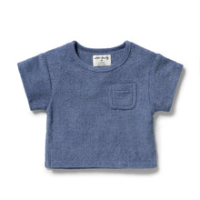 Load image into Gallery viewer, Deep Blue Organic Terry Tee