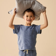 Load image into Gallery viewer, Deep Blue Organic Terry Tee