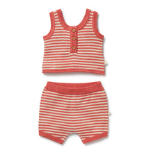 Load image into Gallery viewer, Strawberry Swirl Organic Knitted Stripe Set