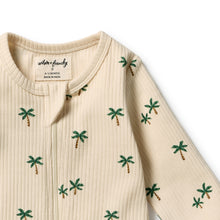 Load image into Gallery viewer, Tiny Palm Organic Zipsuit with Feet