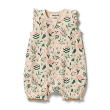 Load image into Gallery viewer, Sweet Bloom Organic Ruffle Zipsuit