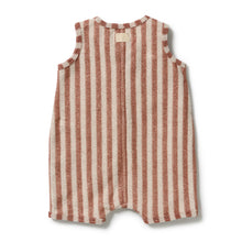 Load image into Gallery viewer, Cherry Cola Stripe Organic Terry Growsuit