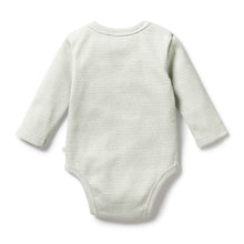 Load image into Gallery viewer, Organic Stripe Rib Long Sleeved Bodysuit Fern
