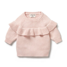 Load image into Gallery viewer, Pink Knitted Ruffle Jumper
