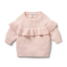 Load image into Gallery viewer, Pink Knitted Ruffle Jumper