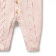 Load image into Gallery viewer, Pink Knitted Cable Growsuit