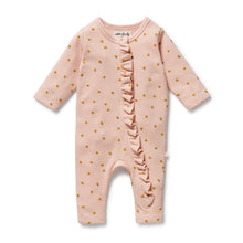 Load image into Gallery viewer, Little Fleur Organic Waffle Ruffle Zipsuit