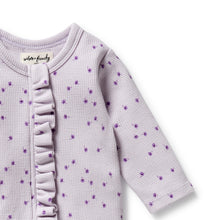 Load image into Gallery viewer, Lulu Daisy Organic Waffle Ruffle Zipsuit