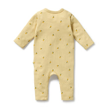 Load image into Gallery viewer, Little Lemon Organic Waffle Ruffle Zipsuit