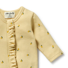 Load image into Gallery viewer, Little Lemon Organic Waffle Ruffle Zipsuit