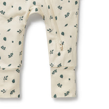 Load image into Gallery viewer, Twilight Leaf Organic Zipsuit with Feet