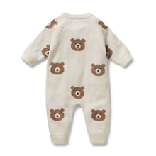 Load image into Gallery viewer, Beary Cute Organic Knitted Jacquard Growsuit