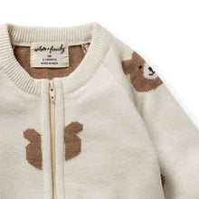 Load image into Gallery viewer, Beary Cute Organic Knitted Jacquard Growsuit
