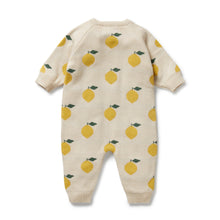 Load image into Gallery viewer, Lemony Organic Knitted Jacquard Growsuit