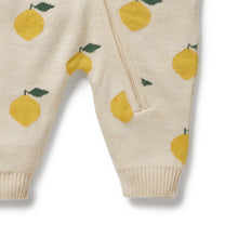 Load image into Gallery viewer, Lemony Organic Knitted Jacquard Growsuit