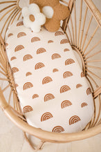 Load image into Gallery viewer, Organic Change Pad/Bassinet Sheet: Rainbow Ivory Umber