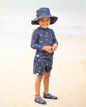 Load image into Gallery viewer, Swim Kids Rashie L/S Half Zip Classic Turtle Island