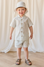 Load image into Gallery viewer, Organic Cotton Silas Short Variegated Stripe Shoreline