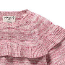 Load image into Gallery viewer, Rhubarb and Cream Organic Knitted Ruffle Jumper