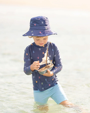 Load image into Gallery viewer, Swim Kids Rashie L/S Half Zip Classic Turtle Island