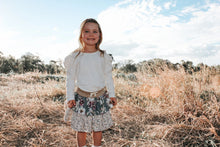 Load image into Gallery viewer, Girls Puff Sleeve Knit Top - White