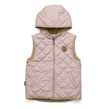 Load image into Gallery viewer, Reversible Hooded Yeti Vest Dusty Pink/Camel