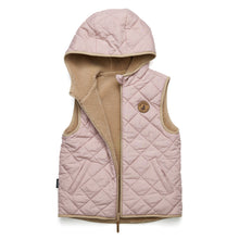 Load image into Gallery viewer, Reversible Hooded Yeti Vest Dusty Pink/Camel
