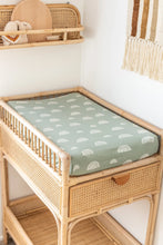 Load image into Gallery viewer, organic change pad/bassinet sheet - rainbow sage