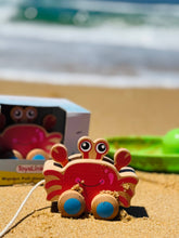 Load image into Gallery viewer, Wooden Pullalong Crab
