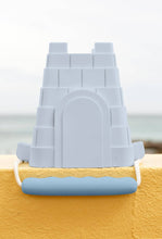 Load image into Gallery viewer, Clovelly castle bucket - new silicone castle-shaped bucket: Mint with lilac handle
